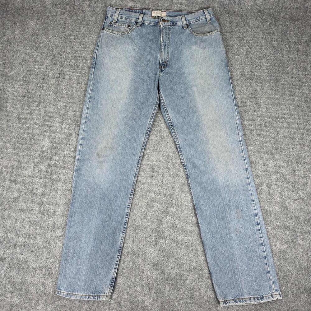 Levi Strauss Signature Jeans Mens 36x34 Blue Denim Regular Fit Straight Casual